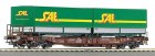 66712 Roco 4-axle Flat car with 2 Containers "SAE"